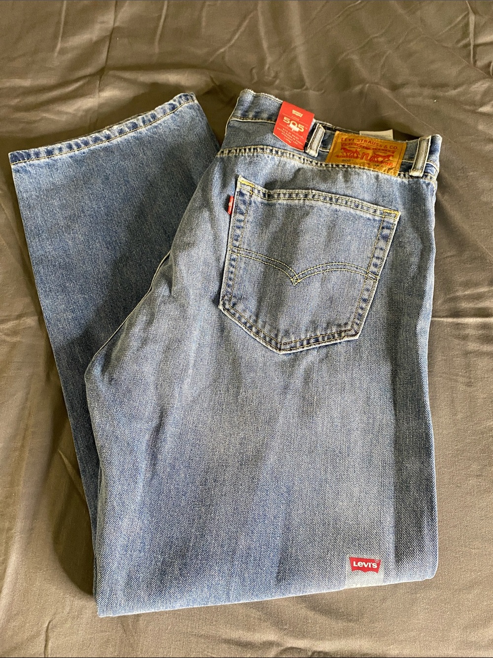 Levis 505 Jeans Mens 36x30 Blue Medium Wash Straight‎ Leg stretch Cotton Vintage